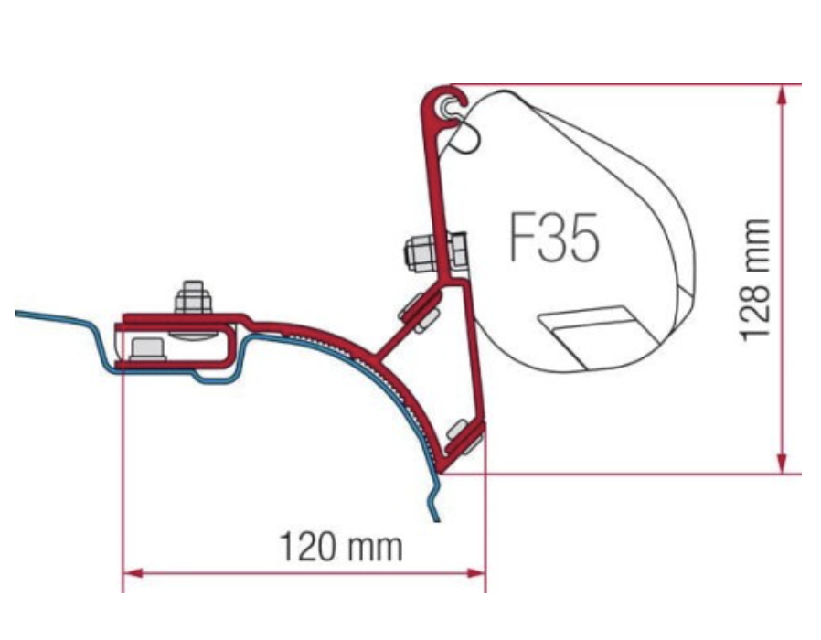 Adapter dachowy markizy Fiamma F35 Pro VW T5/T6