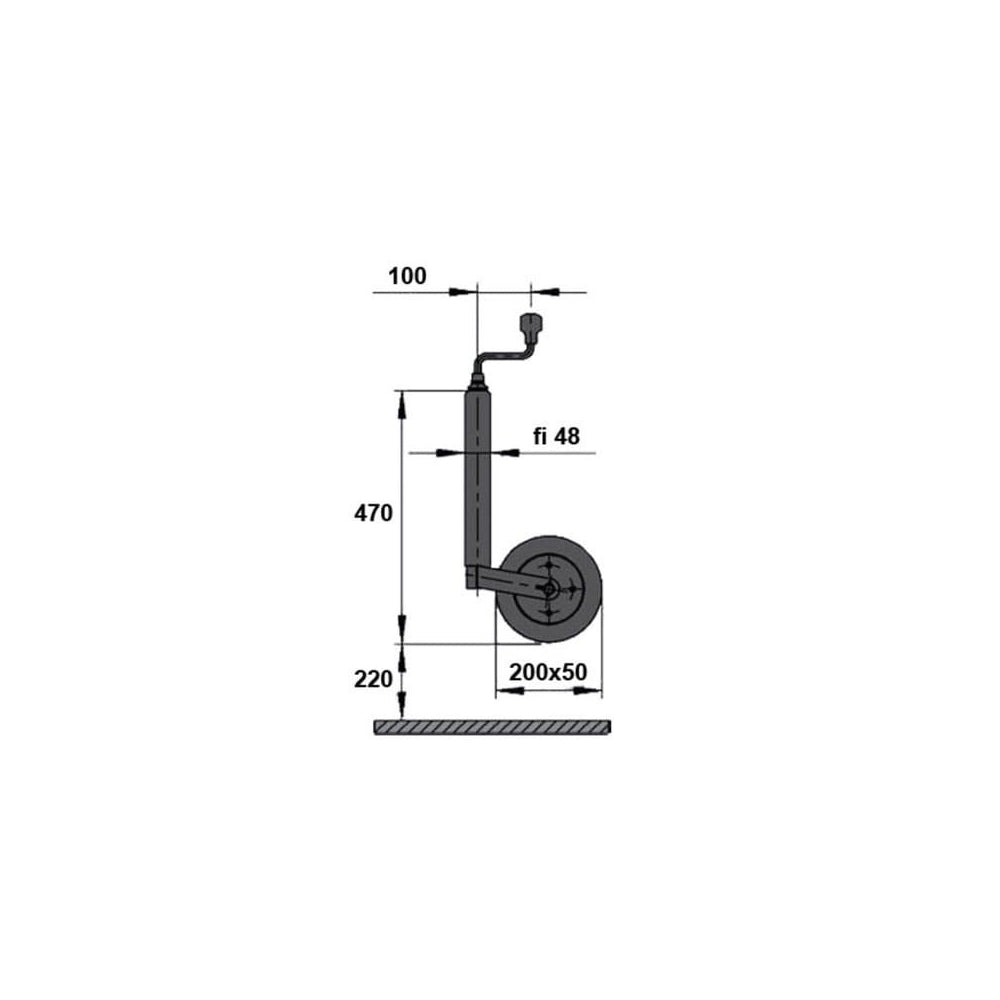Koło podporowe ALKO 200x50 mm pełne 150kg