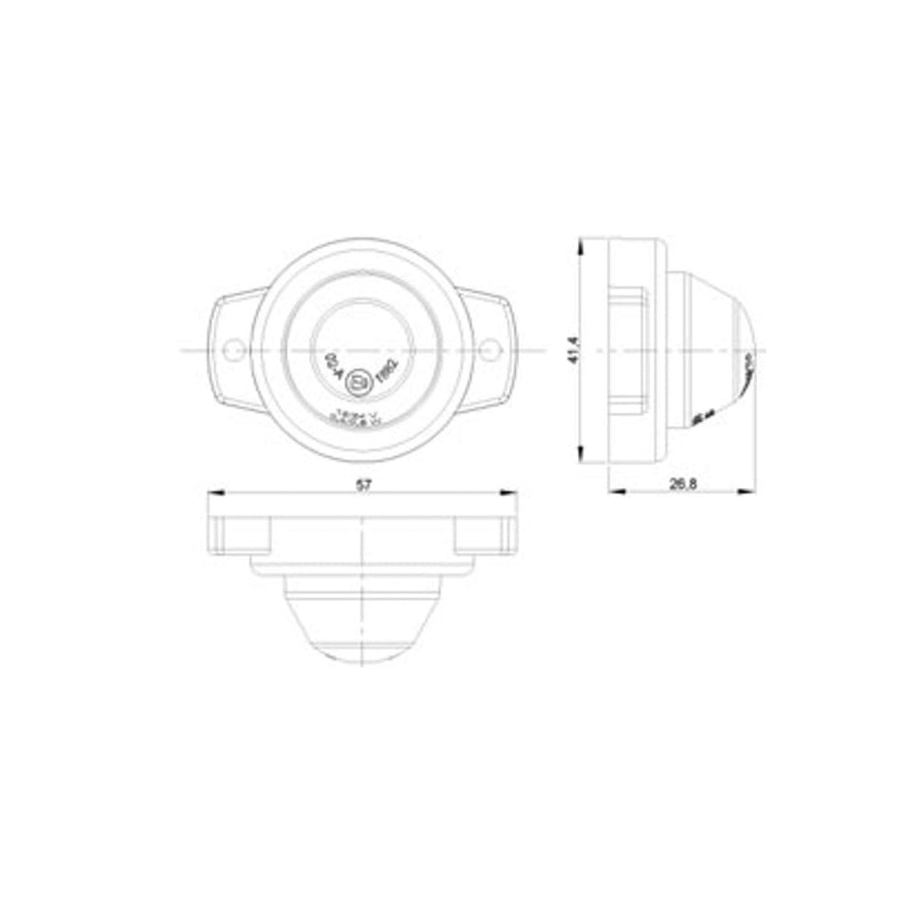 Lampa obrysowa LED czerwona 40mm