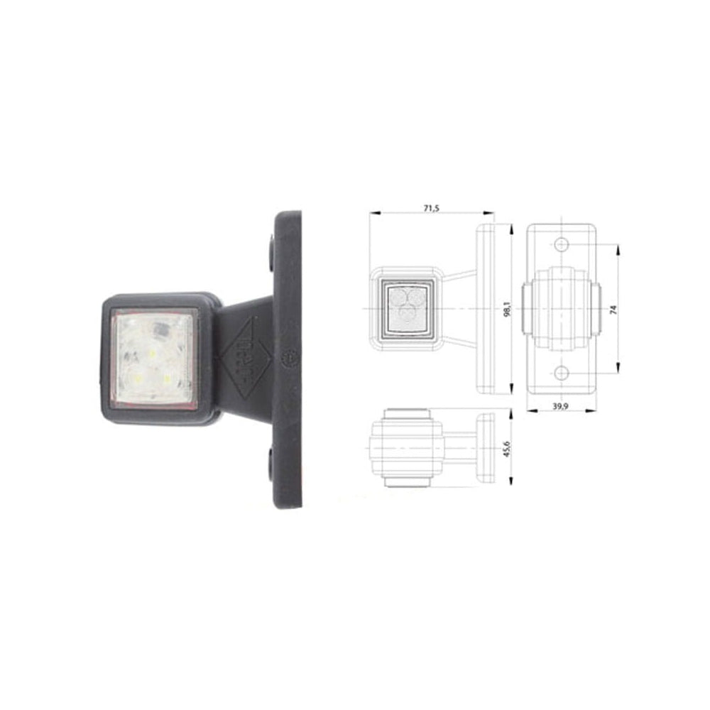 Lampa obrysowa LED Wysięgnik Lewa