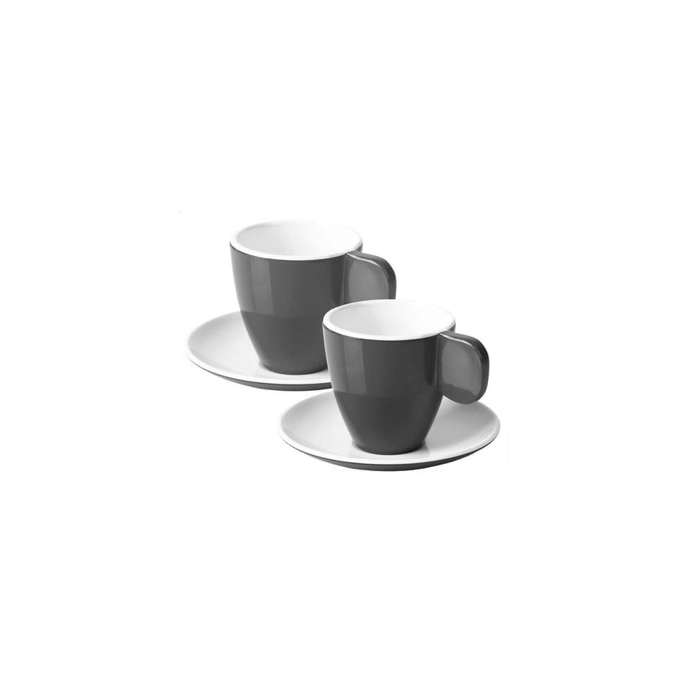 Filiżanki i podstawki do espresso z melaminy 2szt.  antracytowe