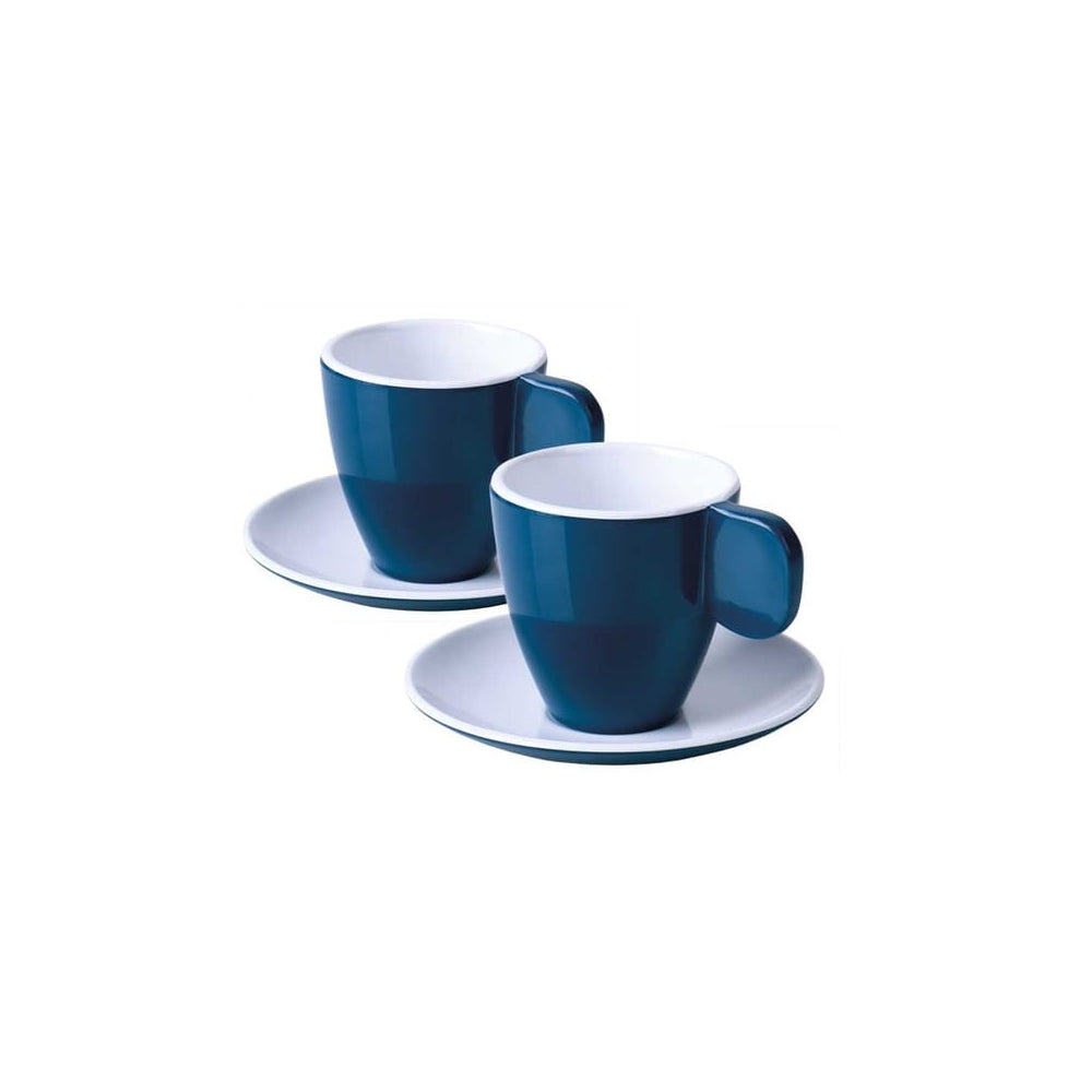 Filiżanki i podstawki do espresso z melaminy 2szt. granatowe