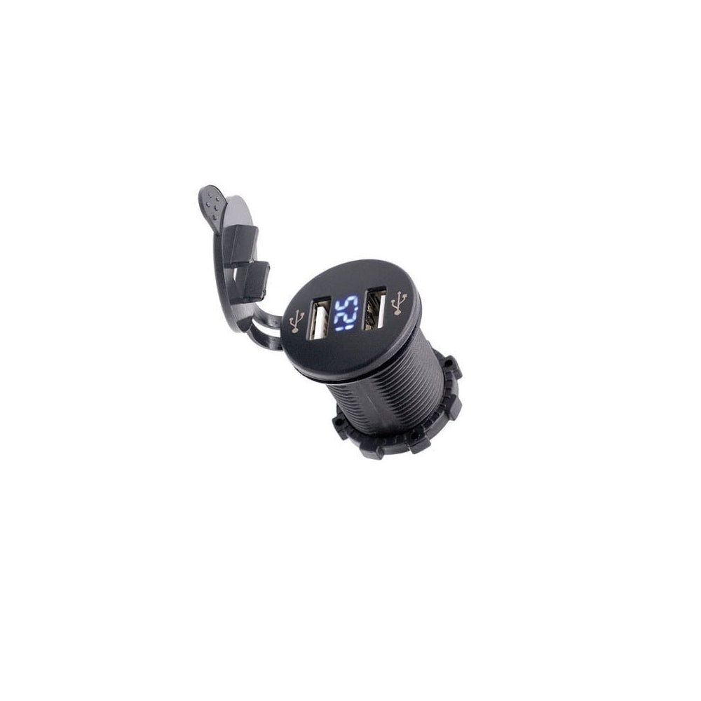 Gniazdo 2x USB 12/24V Woltomierz Ładowarka