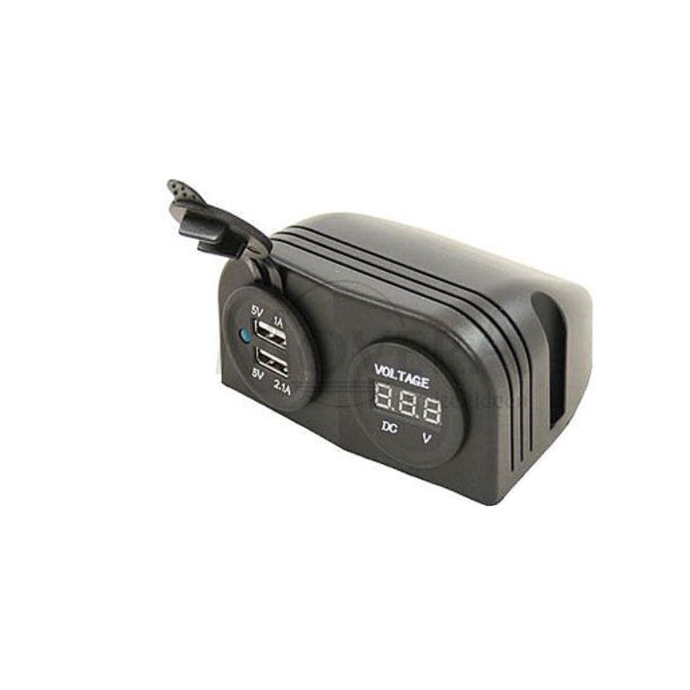 Gniazdo 2x USB Woltomierz 12/24V Ładowarka