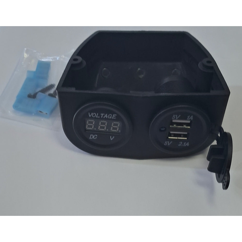 Gniazdo 2x USB Woltomierz 12/24V Ładowarka