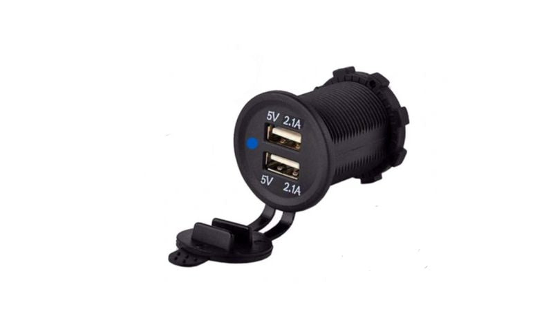 Gniazdo ladowarka do zabudowy 2x USB 2.1A 12V 24V