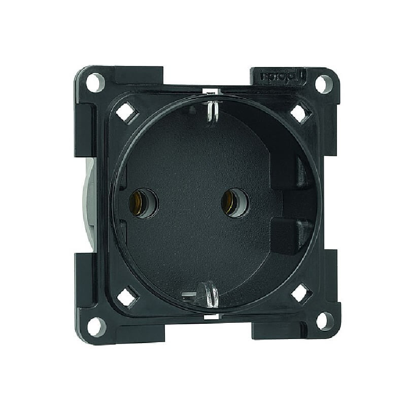 Gniazdo wkładka prądu Schuko 10/16A 250V czarne
