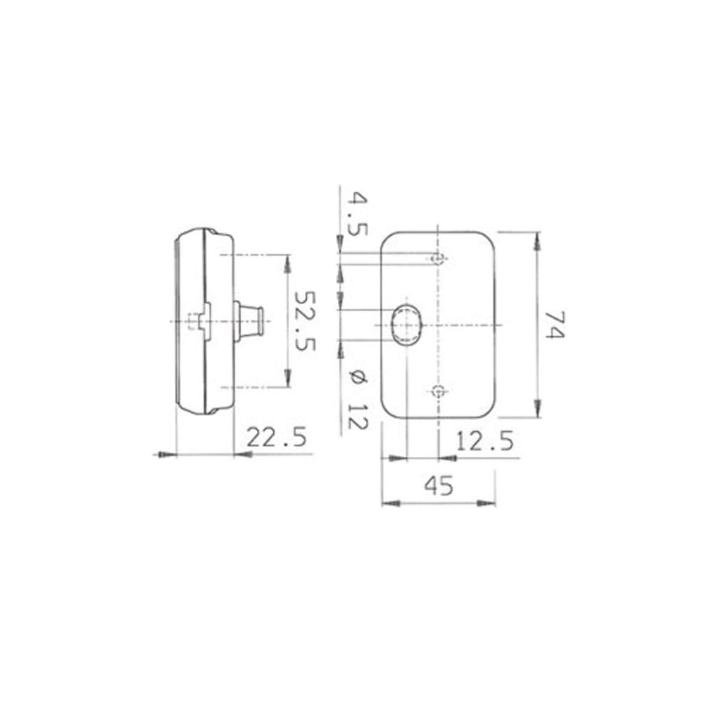 Lampa obrysowa Jokon Biała 74 x 45 x 25 mm