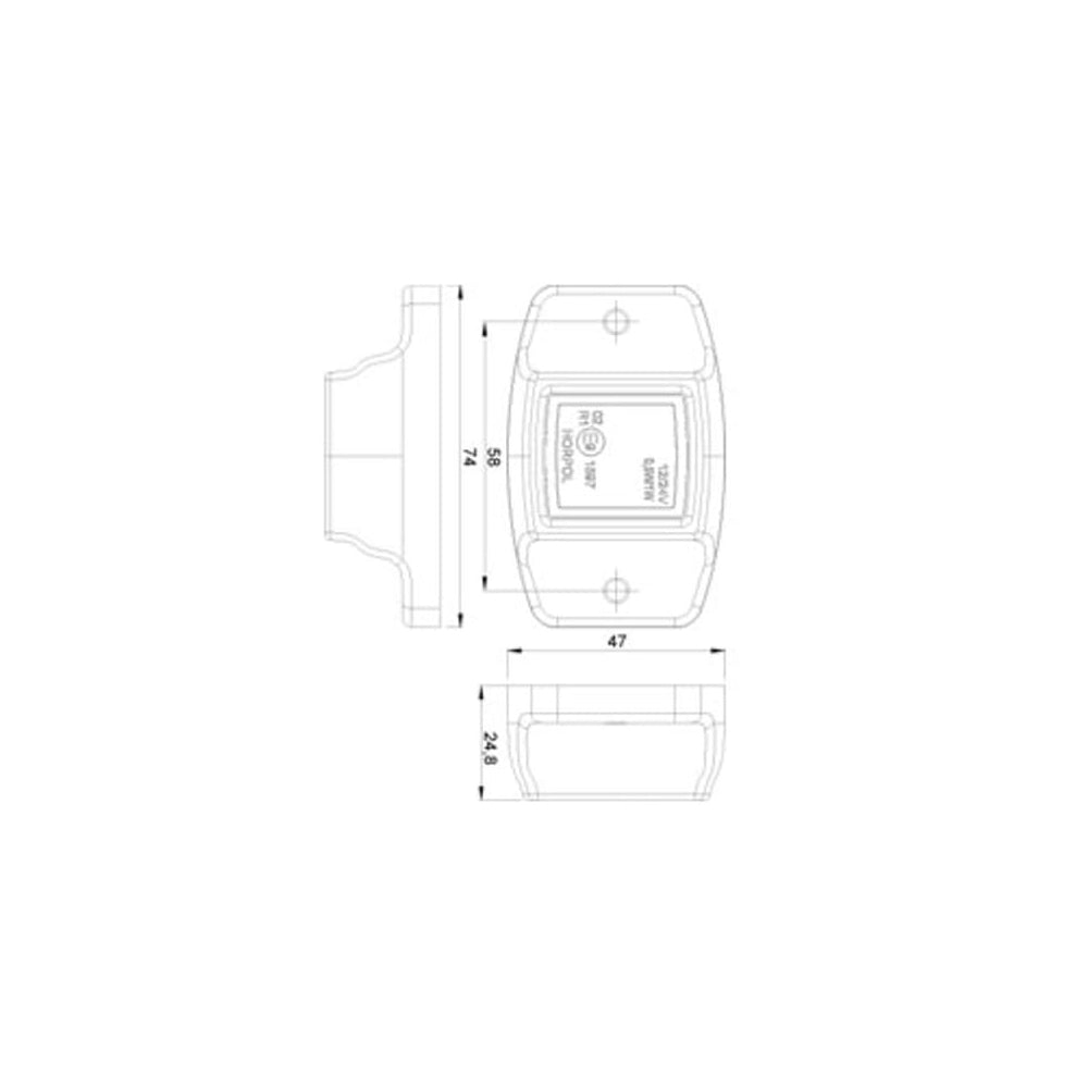 Lampa obrysowa LED na podstawie gumowej 12/24V