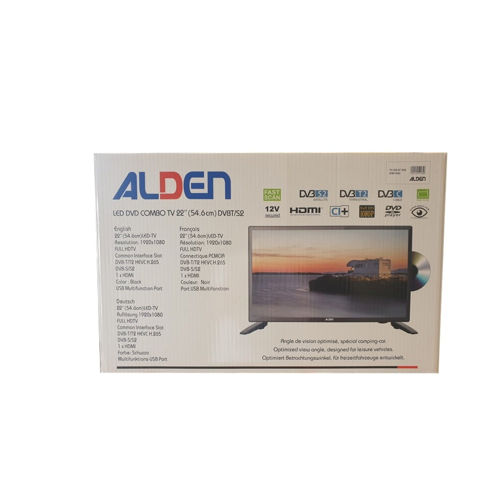 Telewizor TV LED Combo DVB-T SAT 22" DVD ALDEN ultrapłaski