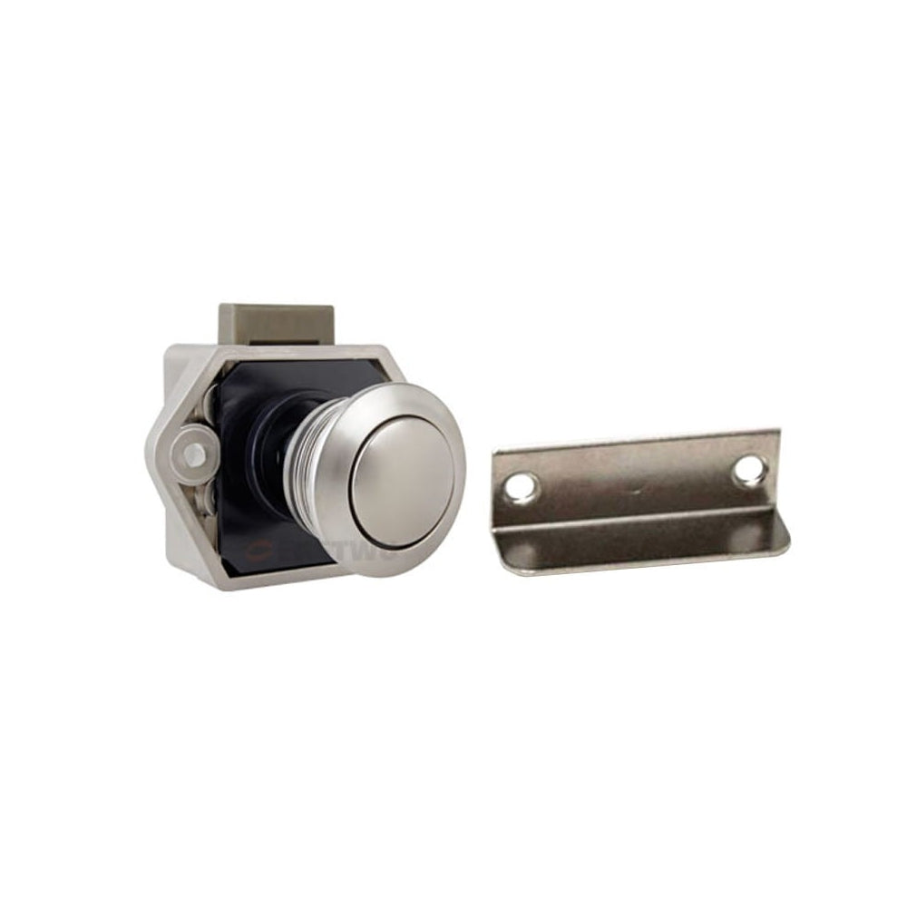 Zamek meblowy do przyczepy Push-lock Mini Srebrny