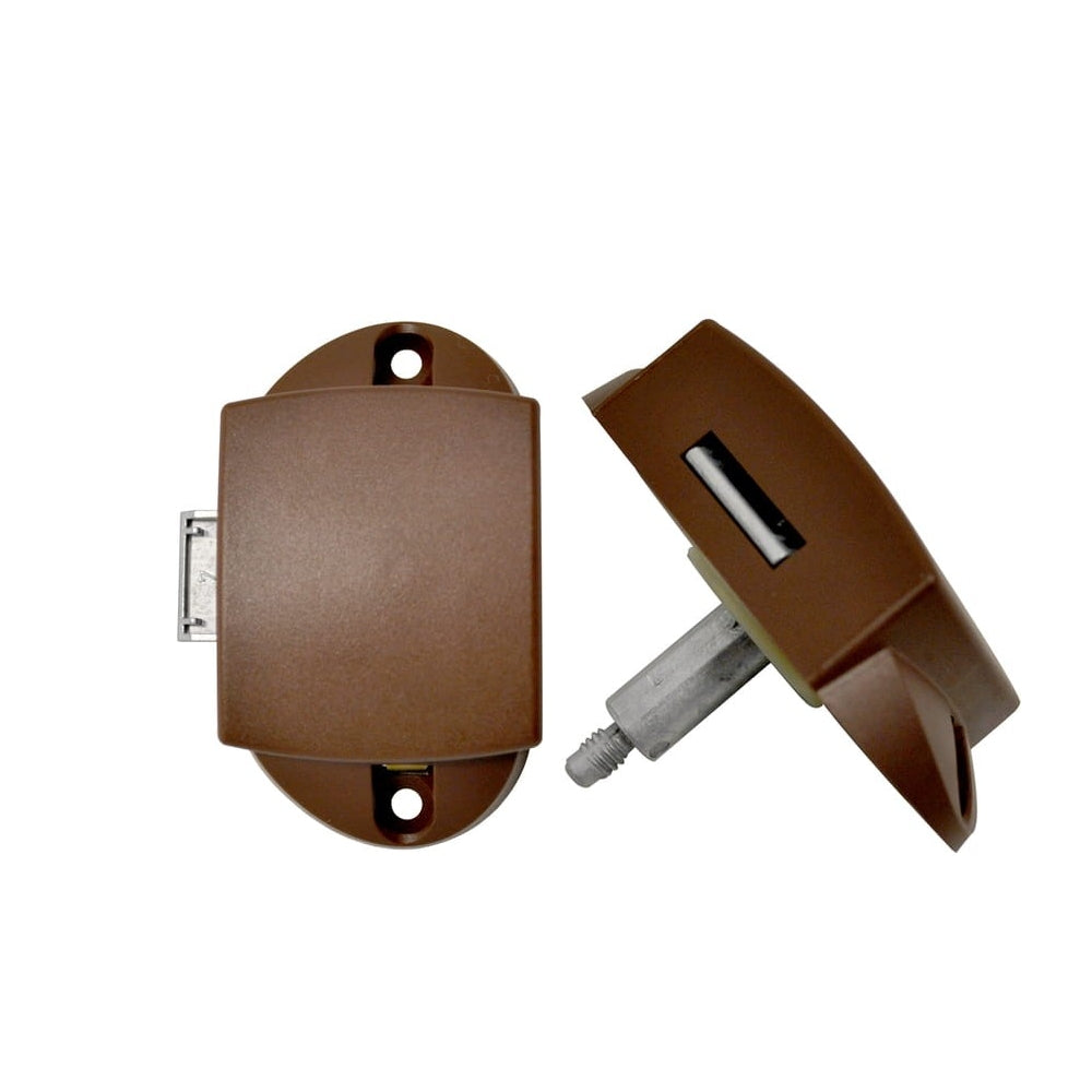 Zamek meblowy do przyczepy Push-lock srebrny chrom