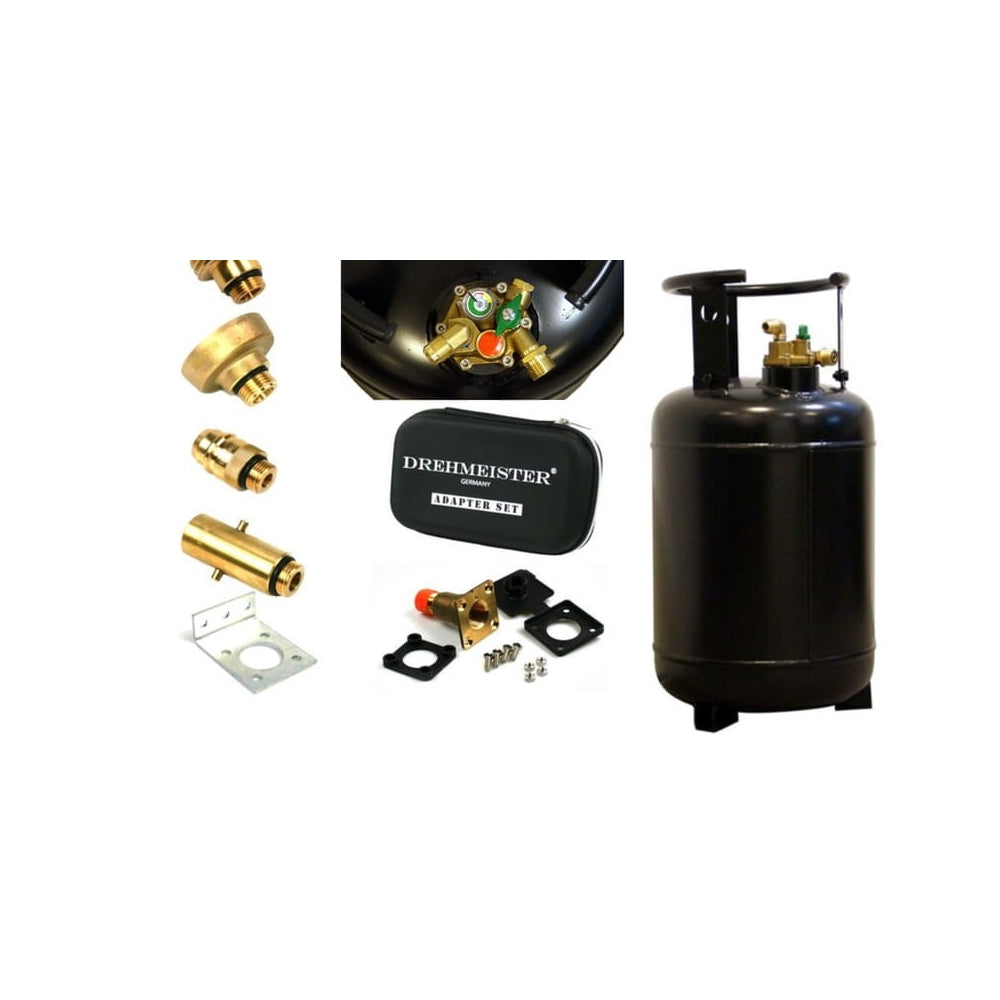 Zestaw Butla Stal 14kg LPG Wielozawór Multi Adaptery EU Przewody